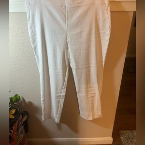 Cynthia Rowley White Knit Ankle Pants. 20w. Slight texture to the Fabric.